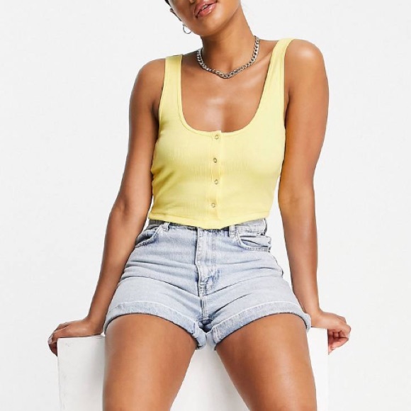 ASOS Yellow Buttoned Tank Top - Picture 6 of 6